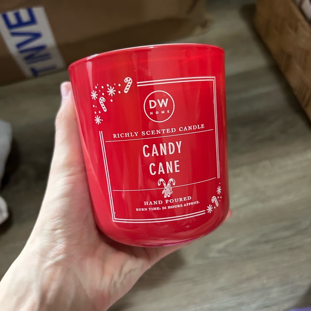 DW Home Candy Cane Hand-Poured Candle - Festive Red